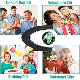 RTOSY Multicolor Changing Magnetic Levitation Floating Globe, Floating Globe with LED Lights, Cool Gadgets Desktop Decor, Great Gifts for Men/Fathers/Husbands/Boyfriends/Bosses