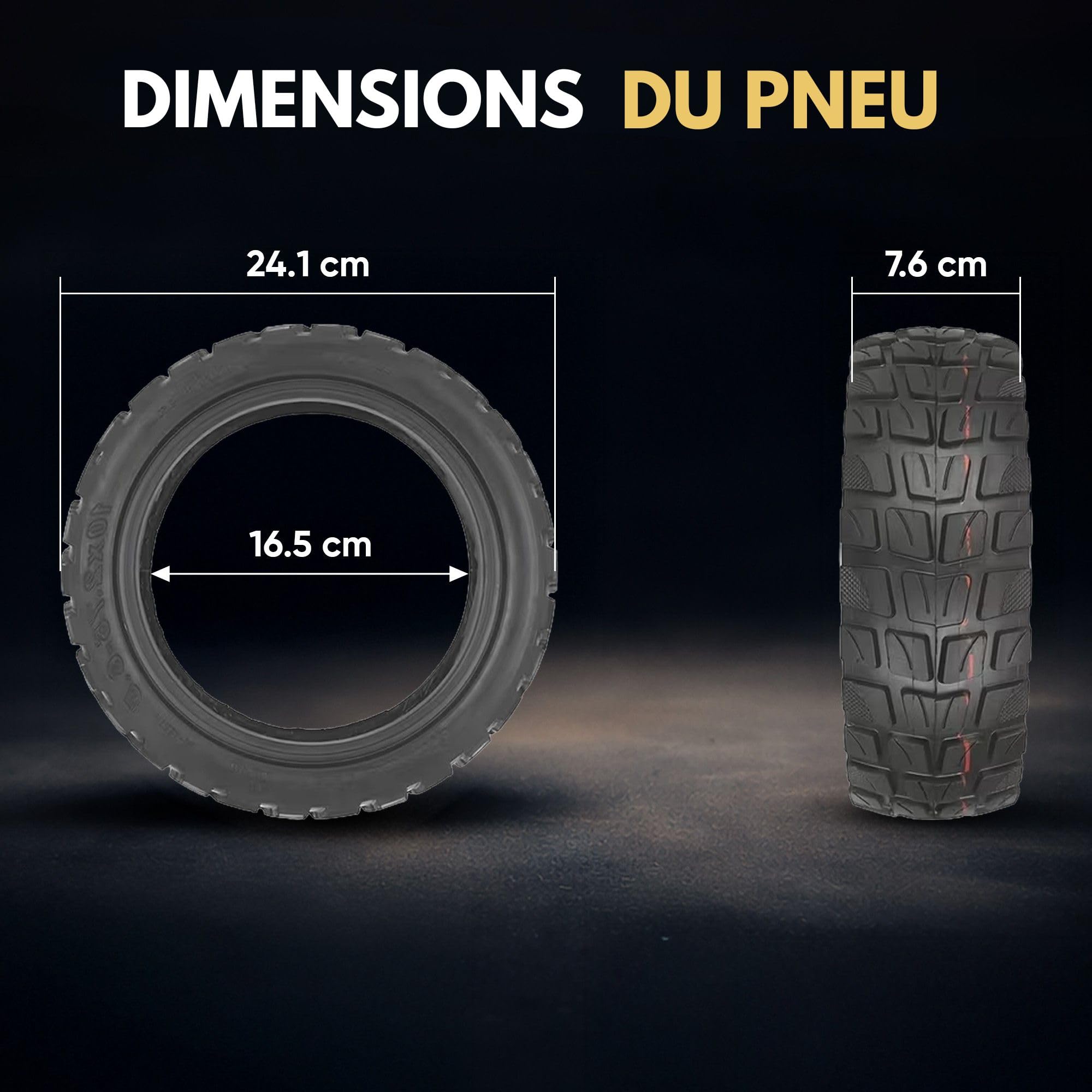 ANSENI Pneu Tubeless 10X2.75-6.5 Pour Trottinette Electrique Urbanglide eCross Pro 2/Pro Boost, Kukirin G2 Master/Kukirin G3/Dualtron 3/Smartgyro Speedway/Rockway (1 Pneu)