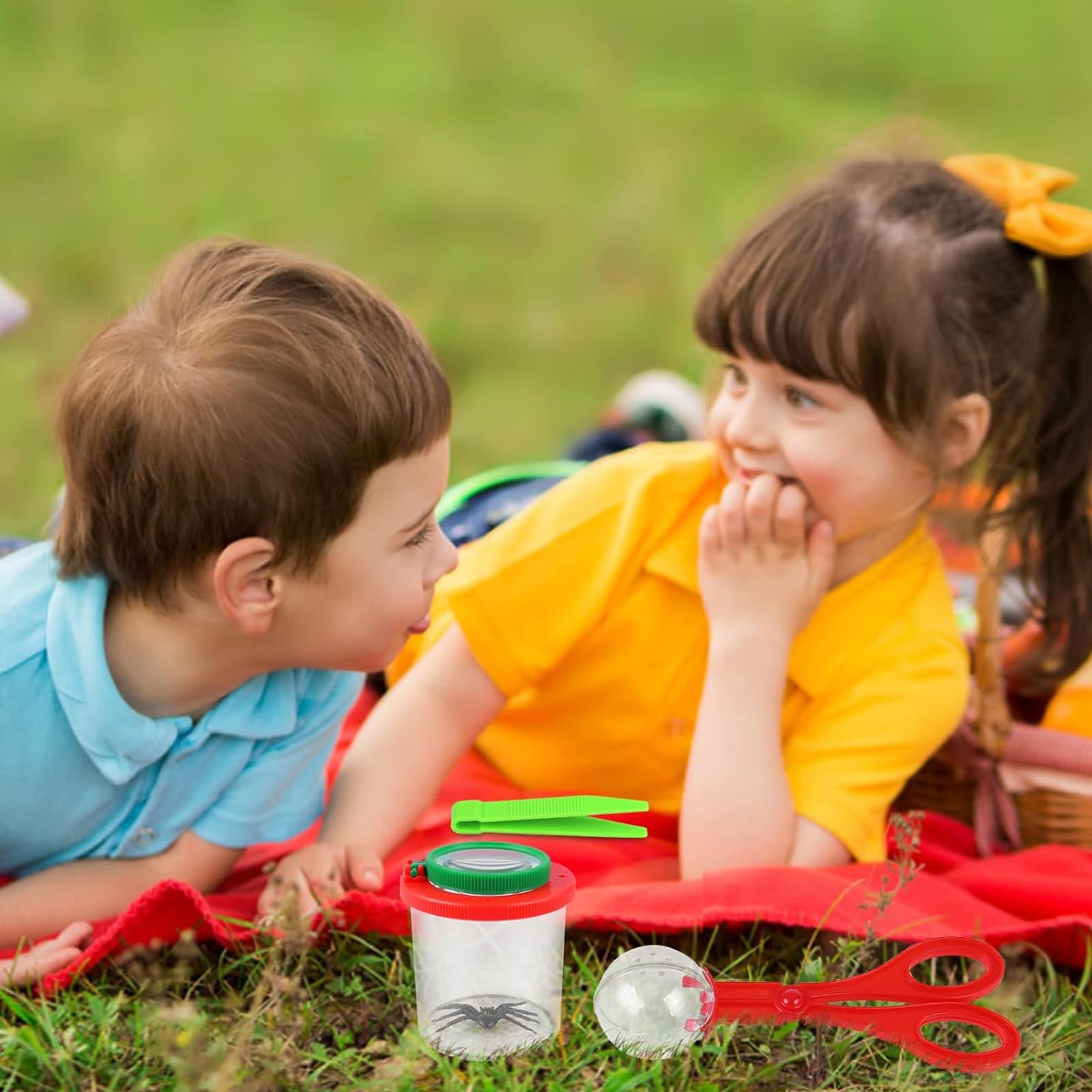 Juego De 3 Lupas Con Contenedor Y Pinzas Para Exploración De Naturaleza – Ideal Para Ciencia Al Aire Libre