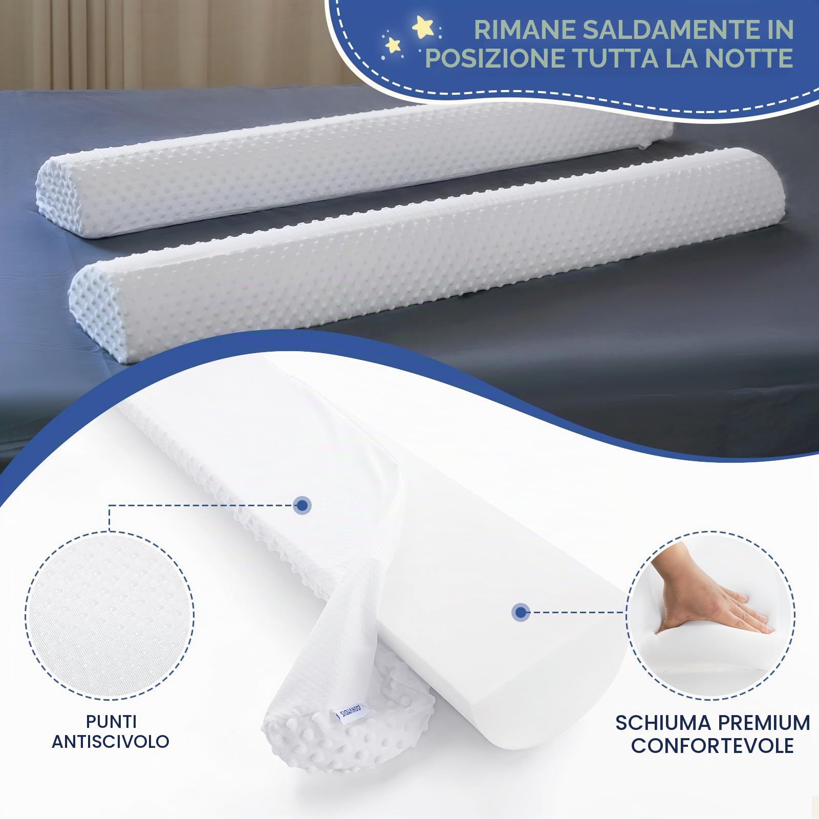 Barriera di sicurezza anticaduta per letto da bambino, Guardia Paracolpi in Schiuma, Portatile Sponda Letto Bambini Copertura Rimovibile Morbida Impermeabile e Lavabile