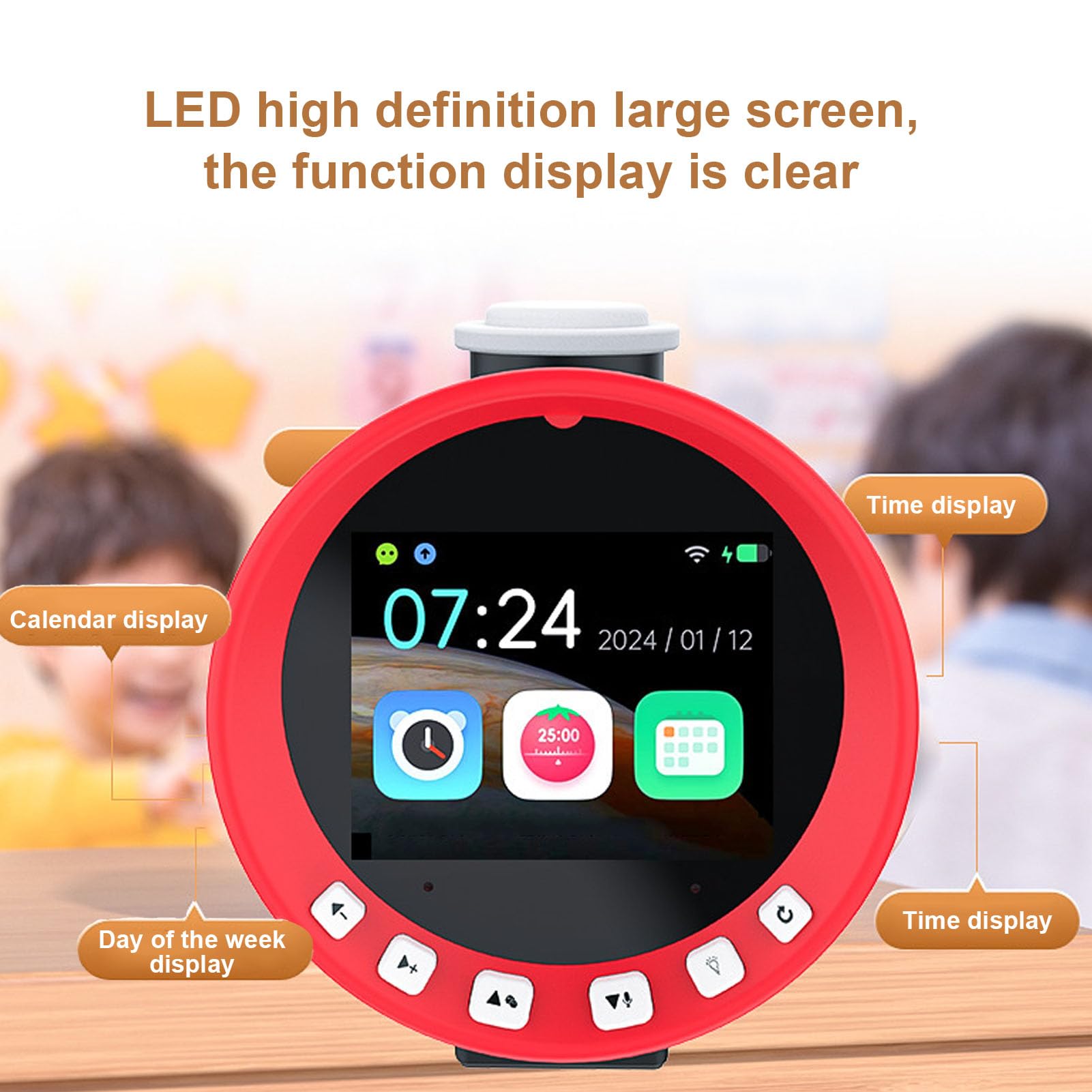 Cocoarm Reloj despertador inteligente gestor de tiempo AI activado por voz digital con función educativa temprana y batería 1500mAh para estudiantes organizador de planificación de estudio