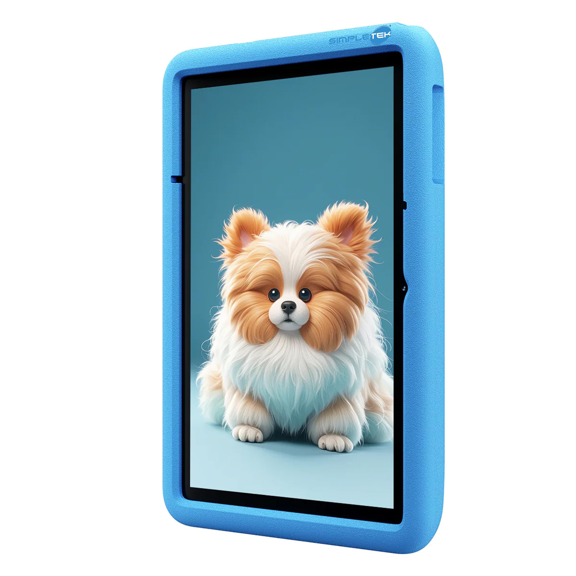 SIMPLETEK - Tablet per Bambini 10” - Android 14-128GB Storage - RAM fino a 12GB (4GB+8GB Virtuali) - Batteria 5100mAh - Case Protettivo Antiurto Incluso