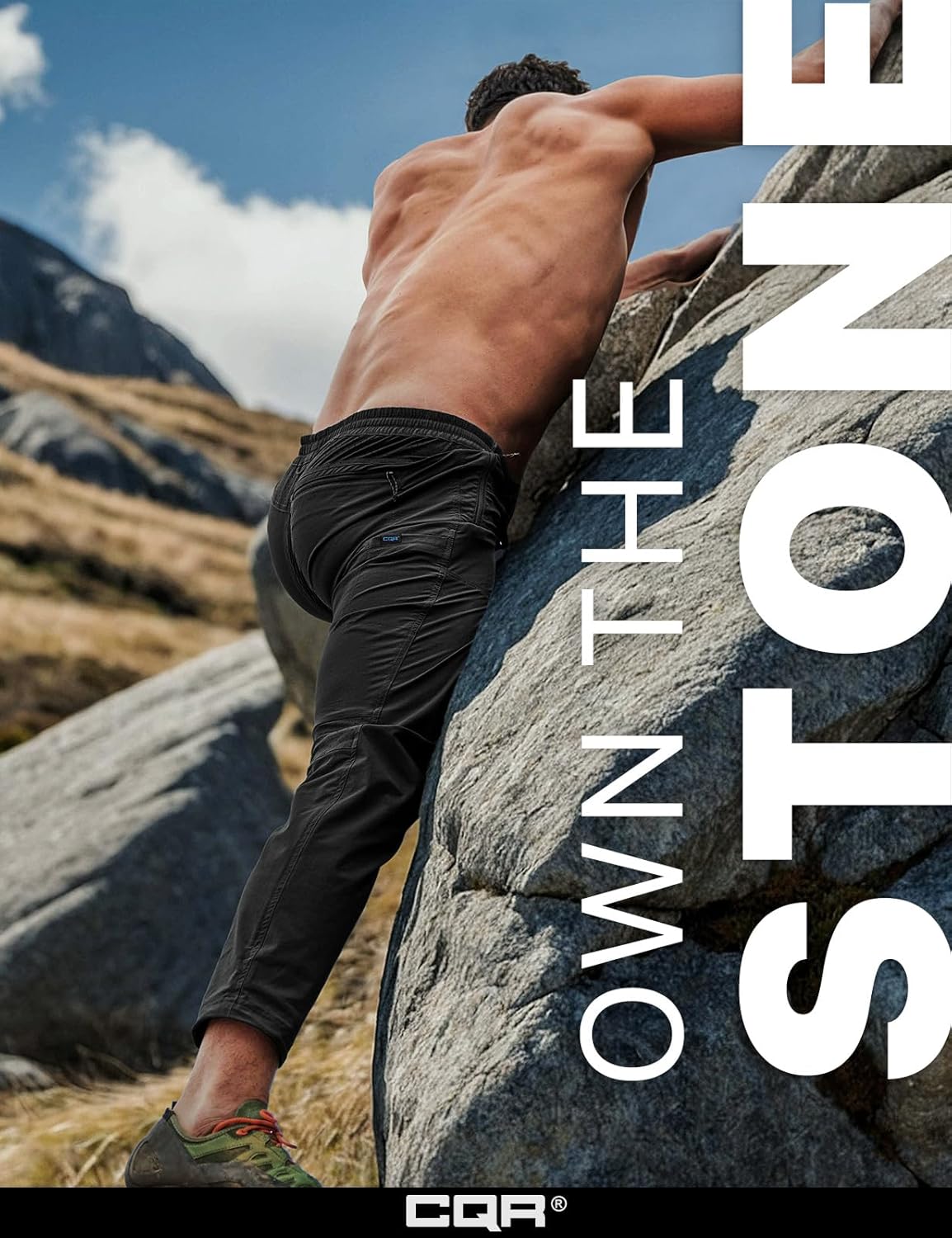 CQR Men's Lightweight Vent Hiking Pants, Water-Resistant & Breathable Sports Outdoor Athletic Pants with Elastic Waist - Image 4