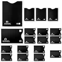 ALPINE RIVERS RFID Blocking Sleeves 18 Pack - 14 Top-Load Credit Card  Protectors and 4 Passport Sleeves, 13.56 MHz NFC Blocker, Professional  Black at Amazon Men's Clothing store