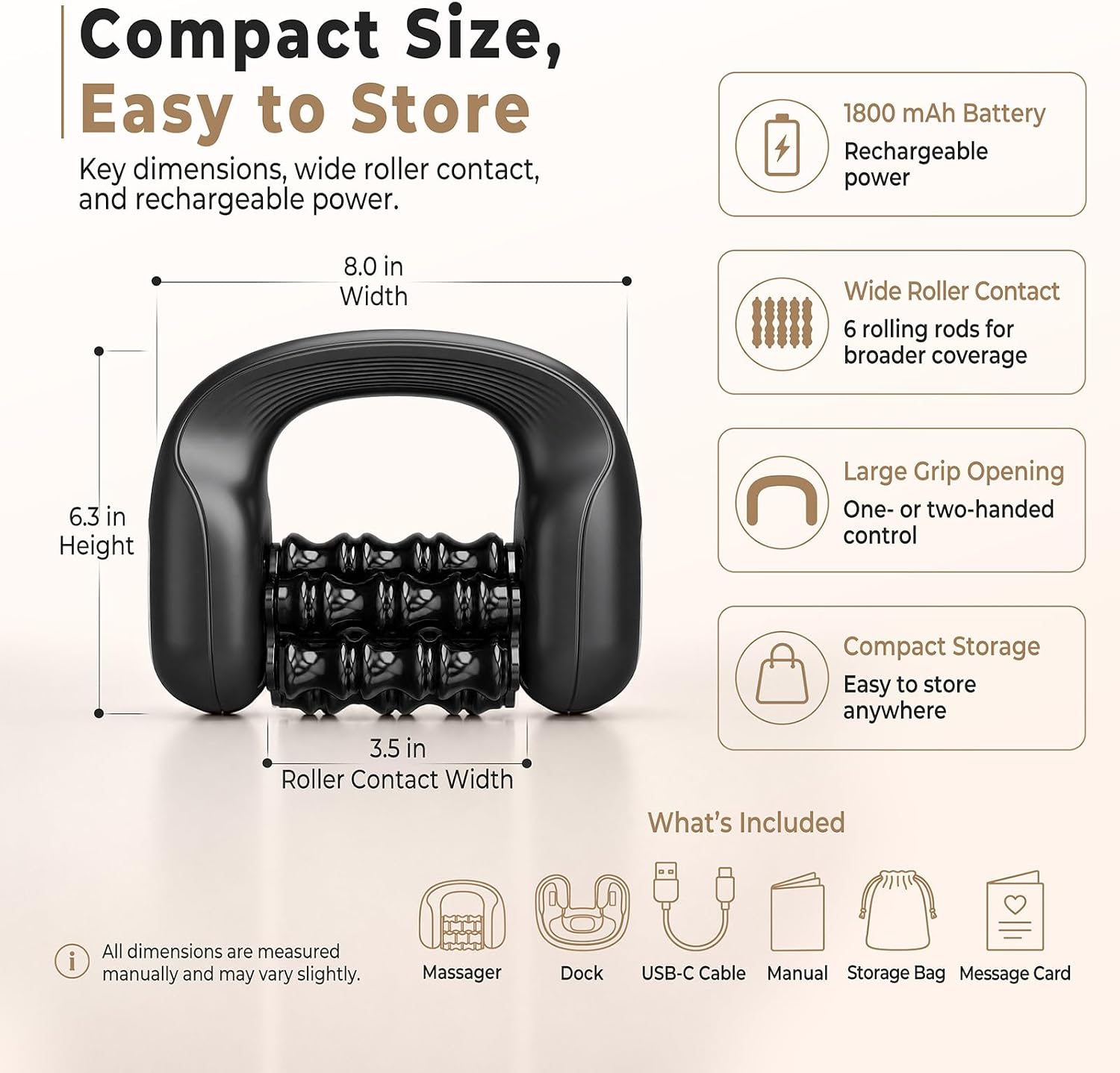 Rolling Percussion Massager with Hands-Free Dock