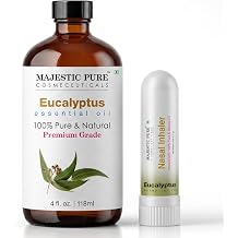 Majestic Pure Eucalyptus Essential Oil with Nasal Inhaler - 4 Fl Oz