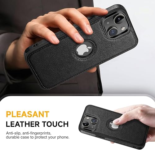 Miniatura 3 de Logo Visible - Funda compatible con iPhone 13 Mini, funda de cuero vegano de lujo, ultra delgada, funda de negocios 2021 de 5.4 pulgadas (negro)