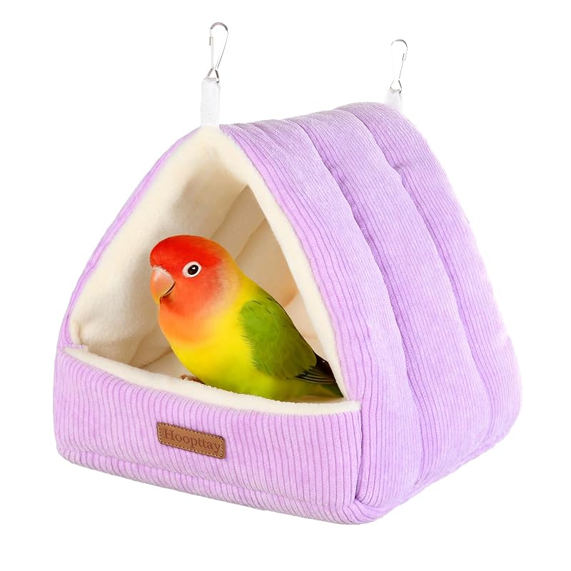 Ninho suspenso para aves com cama macia e toca de algodão Hoopttay, Purple, S