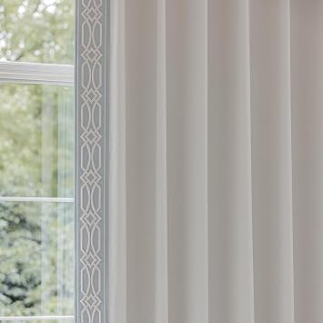 VisionaryHomeDesign Pinch Pleated Curtains with Trim Border - Modern Minimalist Style,Room Darking for Living Rooms White Yellow Tone, 50" W x 96" L