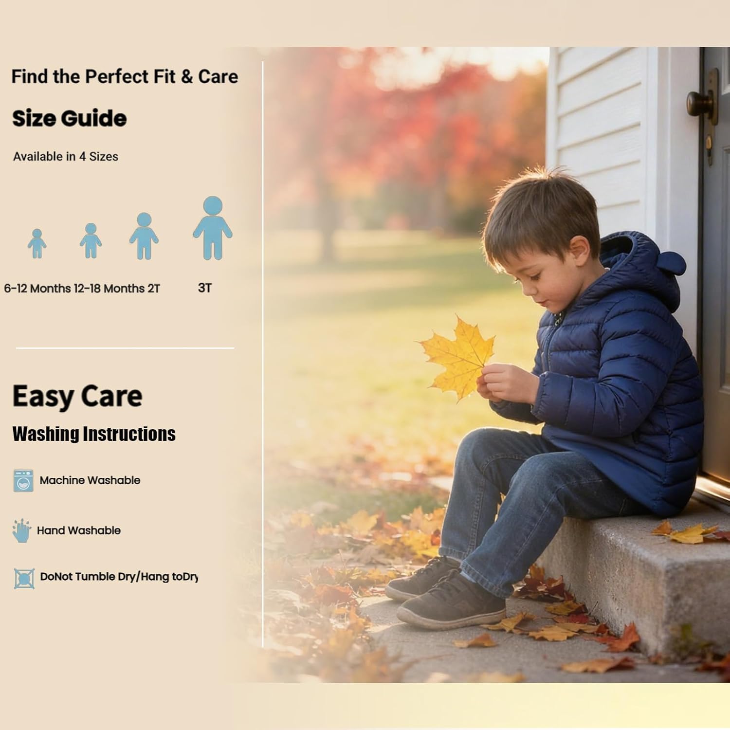 Baby Hooded Zip-Up Winter Coats Light Puffer Down Jacket for Baby Boys Girls Kids Toddler Infants Outerwear - Image 3