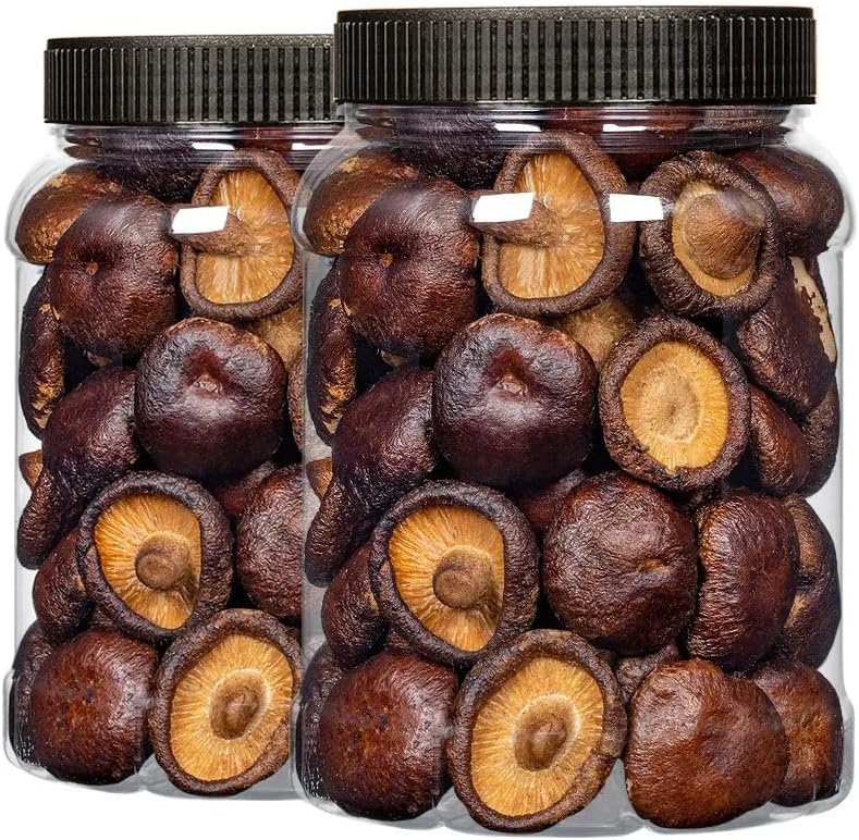 various freeze-dried fruit crisps mix 250g/can,Instant dried vegetables and fruits chips,Freeze dried okra mushrooms, dried pumpkin Strawberry Banana ，Freeze dried snack chips (Mushroom Crispy,1can)