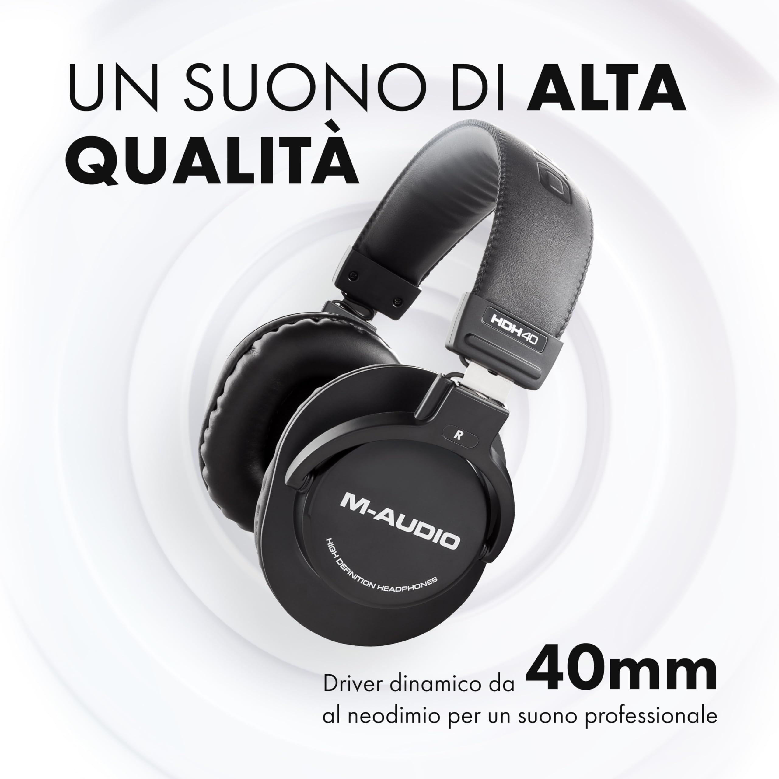 M-Audio Oxygen Pro Mini + HDH40 - Tastiera MIDI Controller USB a 32 tasti con pad Beat, Manopole, Tasti e Fader Assegnabili via MIDI e Software + Cuffie Over Ear Chiuse da Studio con Cavo da 2,7 m