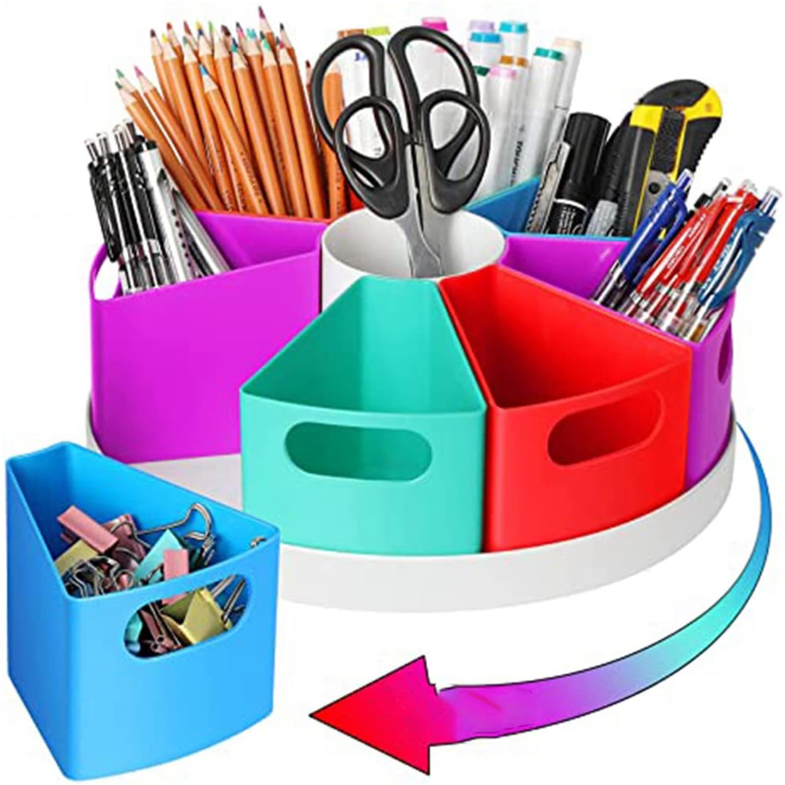 Organizer da scrivania, 9 scomparti, grande capacità, scatola portaoggetti per articoli artistici, supporto da scrivania per casa, scuola, posto di lavoro