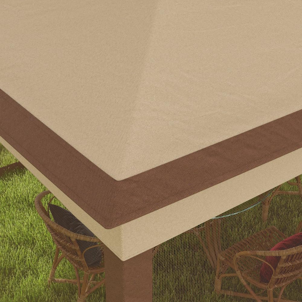 Pop Up Canopy Tent with Removable Zipper Netting for Backyard and Garden Use