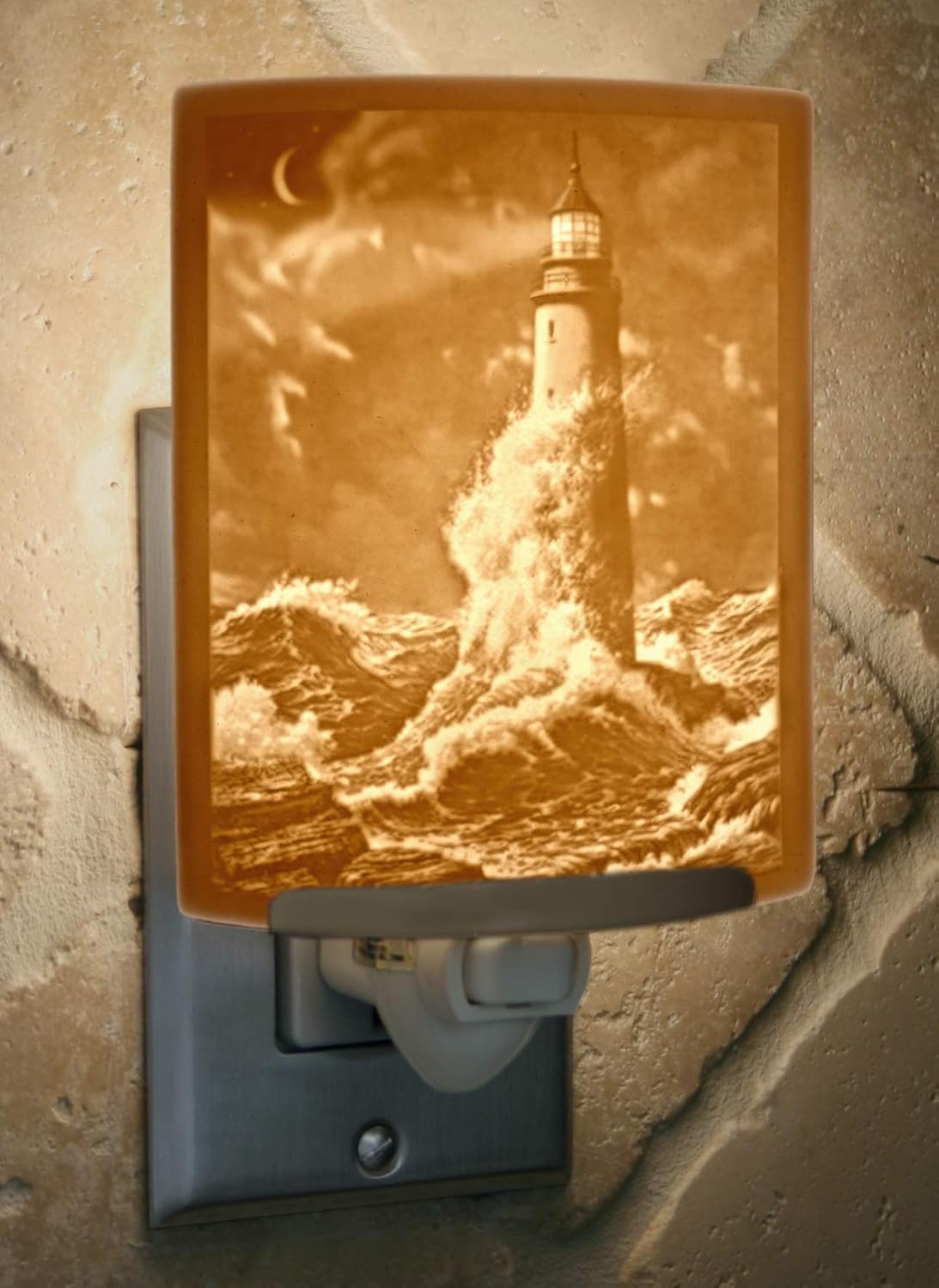 Lighthouse Night Light, Porcelain Lithophane Guiding Light, Decorative Wall Plug in for Nursery, Bedroom, Kitchen, Bath, Hallway Nautical Accent Light