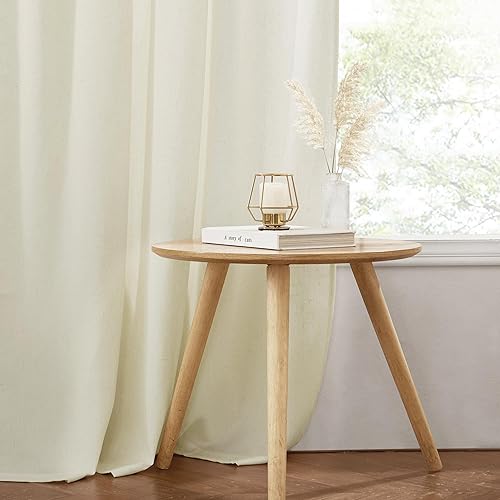 Miniatura 6 de Cortinas de lino natural para sala de estar, 2 paneles de 84 pulgadas de largo, bolsillo para barra, pestañas traslúcidas, cortinas