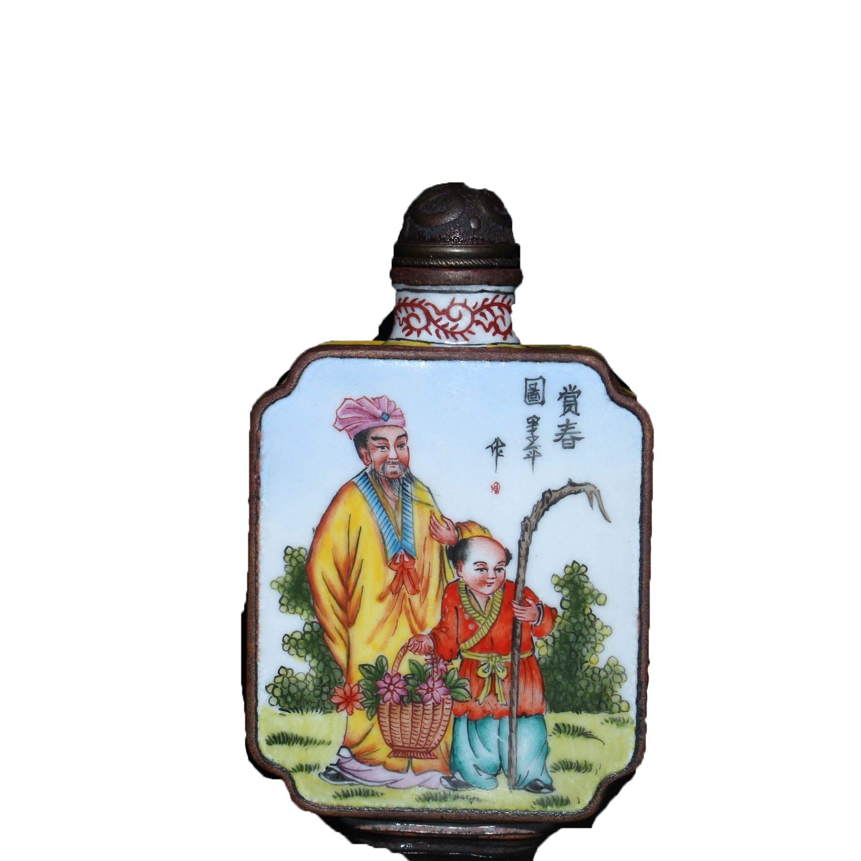 Fashion158 Pure Copper and Copper Enamel Enamel Color snuff Bottle Home Accessories Jewelry Collection Ornaments