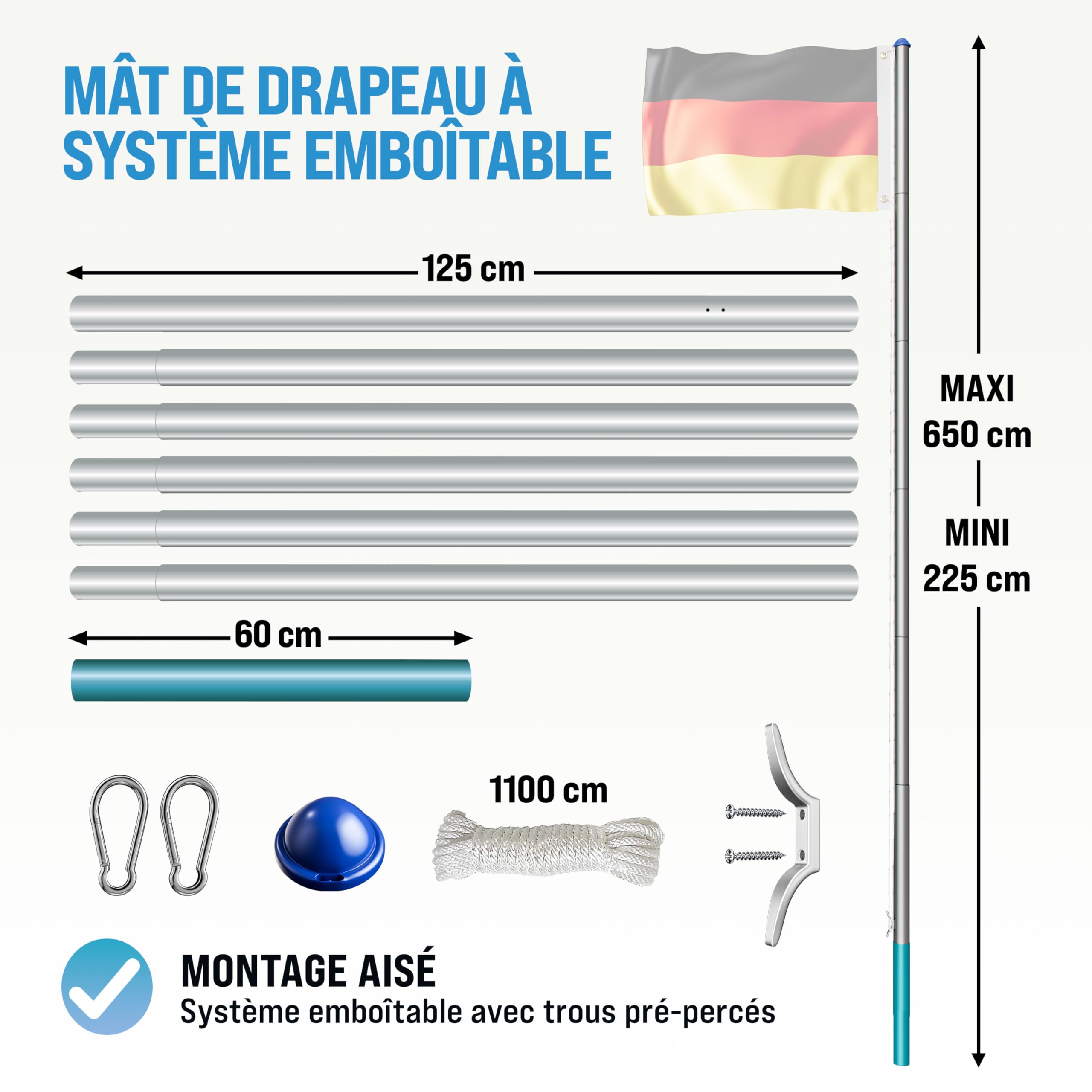 HINZIC Lot De 10 Clips De Drapeau De Jardin En Plastique Anti-vent