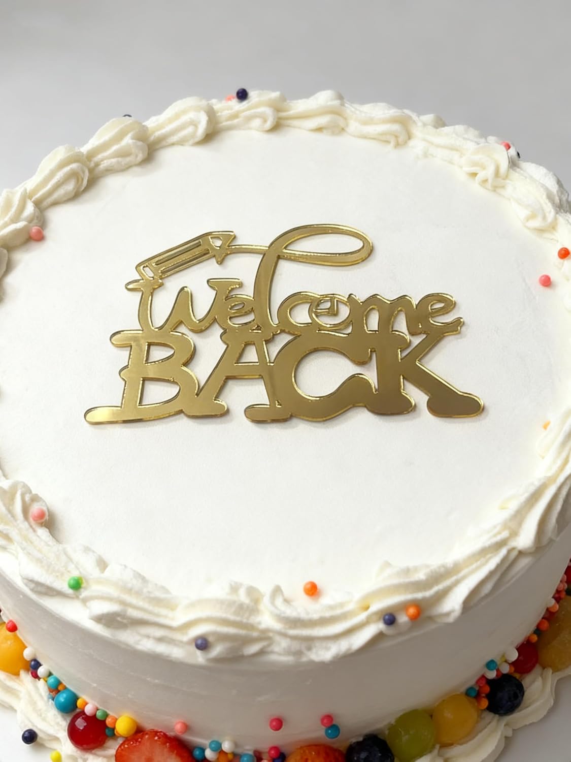 Welcome Back Cake Topper - Home Party Decoration - Welcome Sign - New Home/New Baby/Retiring Housewarming New Home Party Decorations Supplies