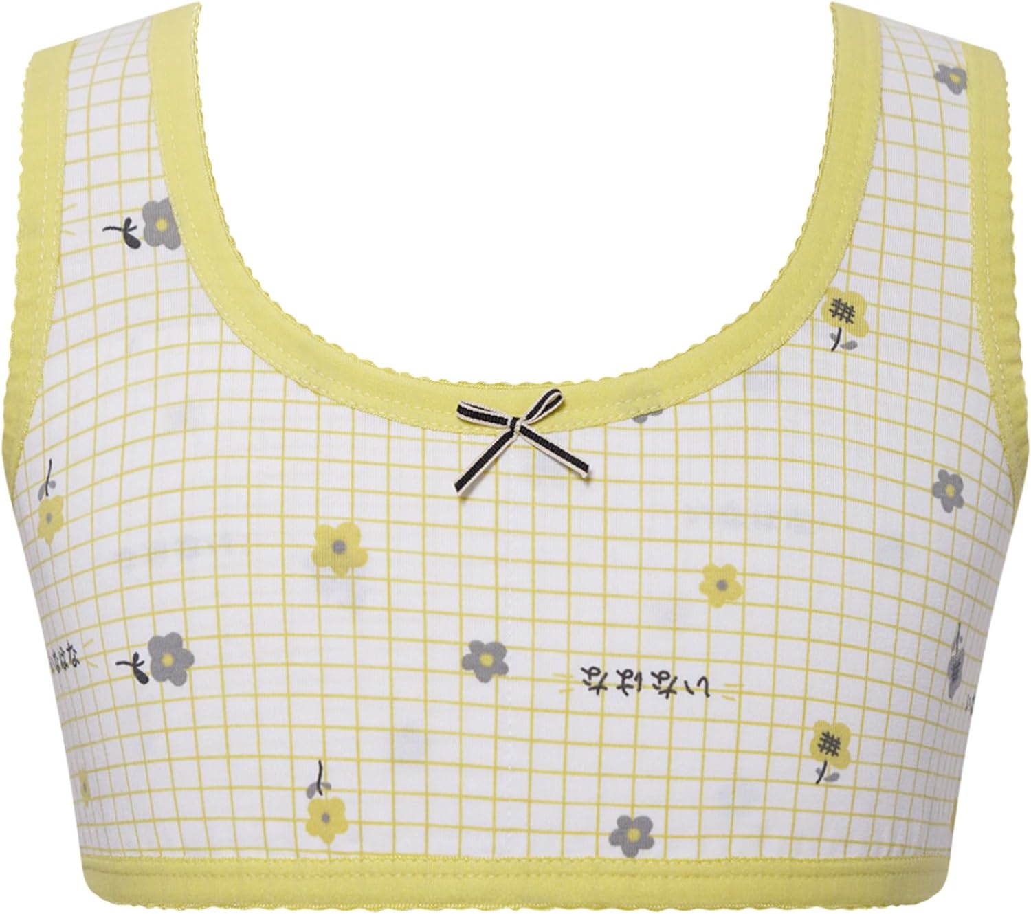 Jhaoyu Girls Seamless Training Bras Kids Teens Casual Sports Bras Print Crop Top Vest 7-14 Years