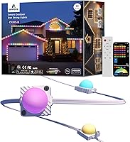 Vista 1 de APPECK Luces permanentes para exteriores para casa, 100 pies con 90 LED, 60 lm blanco cálido con cubierta sólida, tira de luces LED inteligentes
