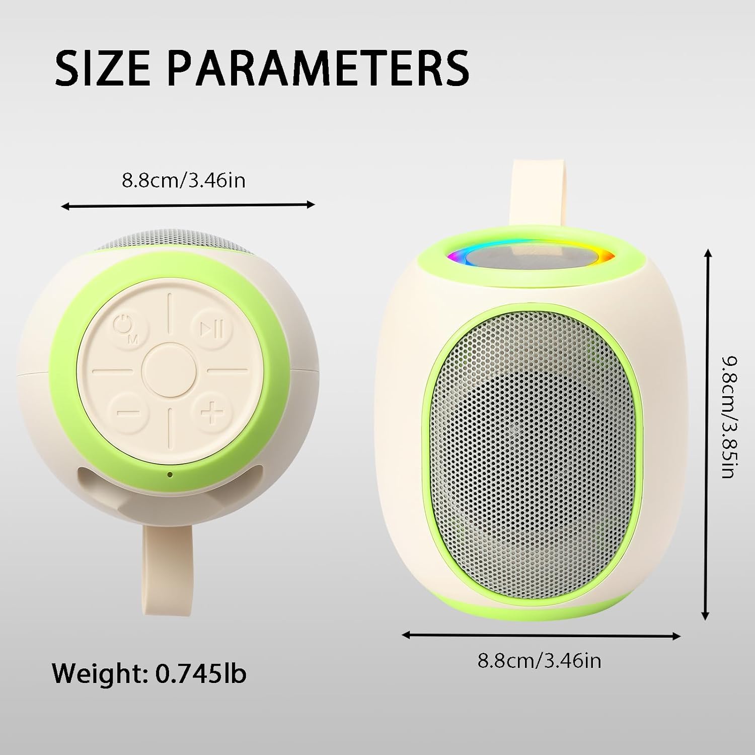 WSTER WS-338 Mini Bluetooth Speaker, rear view showing ports and controls