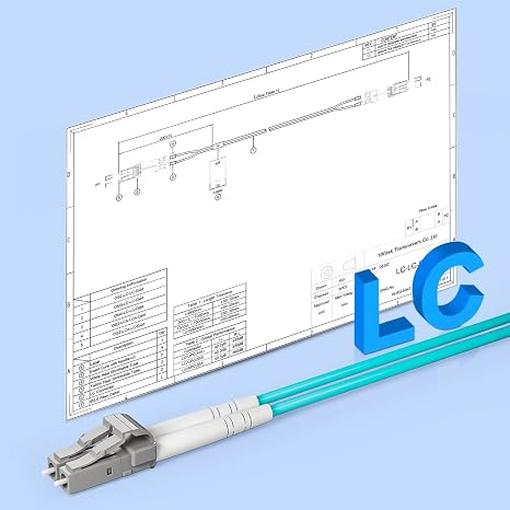 10Gtek Fiber Patch Cable - LC to LC OM3 10Gb/Gigabit Multi-Mode Jumper Duplex 50/125m LSZH Fiber Optic Cord for SFP Transceiver, Aqua, 10-Meter(32.8ft), 4-Pack