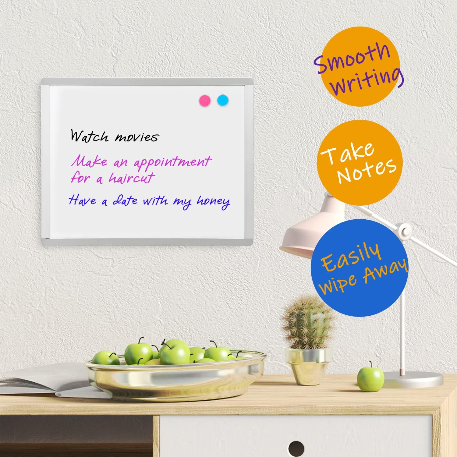 VUSIGN Small Dry Erase Whiteboard, 11 x 14 Inches White Board for Students, Fridge, Locker, Mini Dry Erase Board, Aluminum Frame, 8 Pack image 2