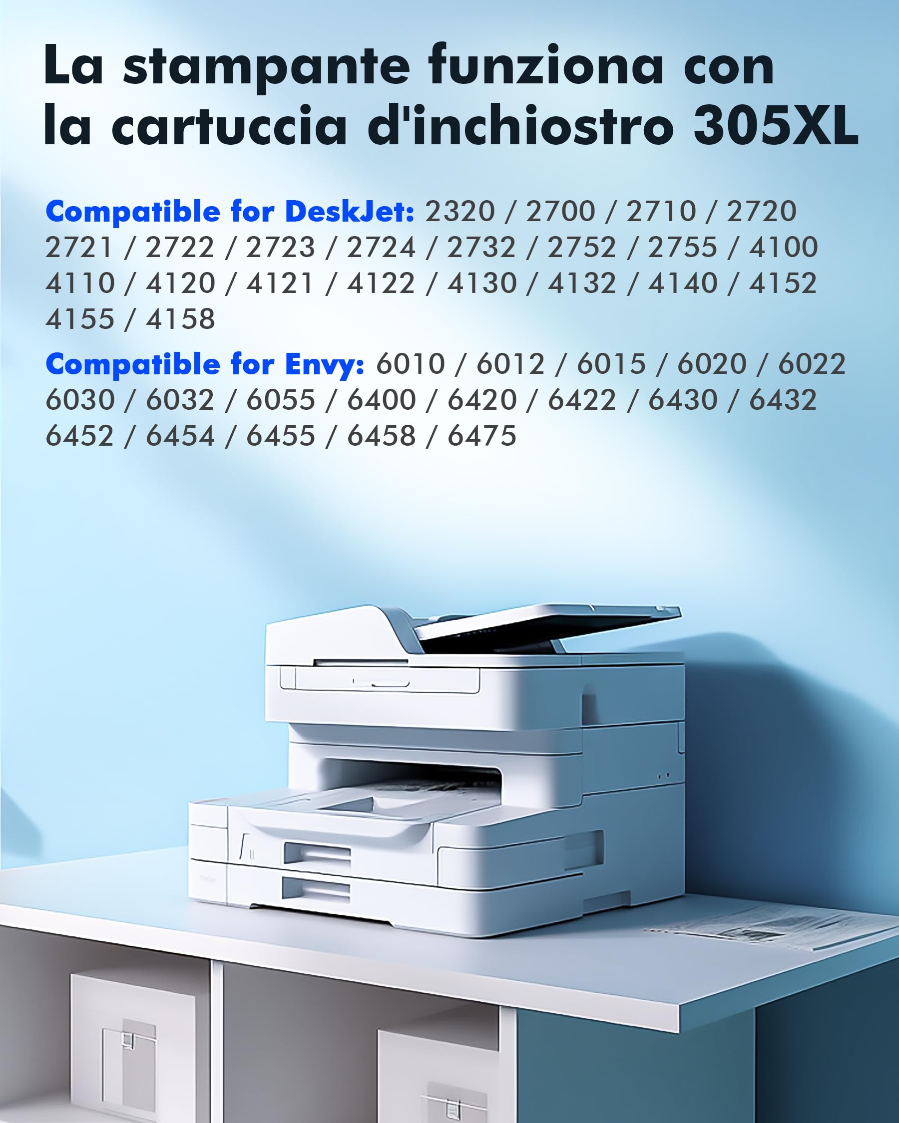 Heroil 305 Nero e Colore 305XL Cartucce d'inchiostro Sostituzione per HP 305 XL Nero e Colore per HP DeskJet 2720E 2720 2700 DeskJet Plus 4100 4120 4130 Envy 6010 6020 6030 Envy Pro 6420 6430 (2-Pack)