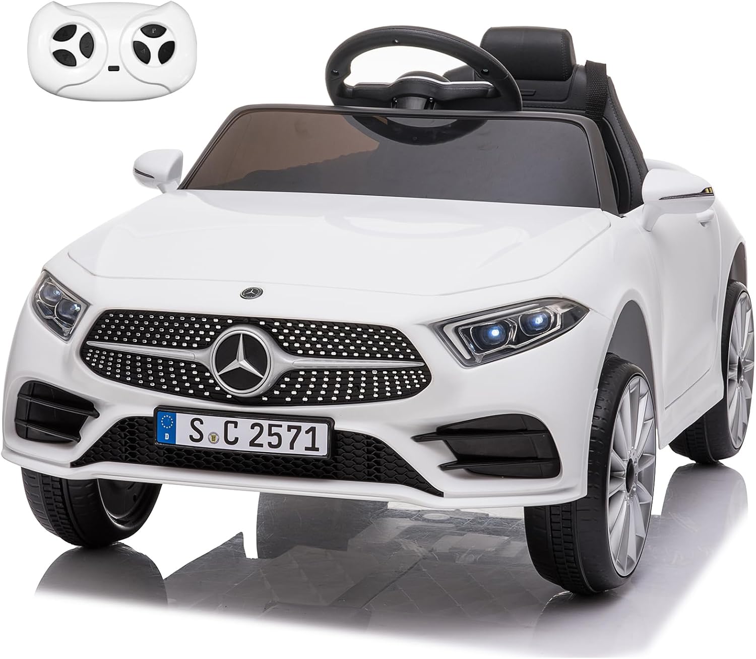 Kids Electric Cars for Toddler Ride On with Parent Remote Control Vehicles for Girl and Boy Ride in 12V Battery Power 4 Wheels Mercedes Benz Big Toys Baby Toddler Car Music Light 3 Speed(White)