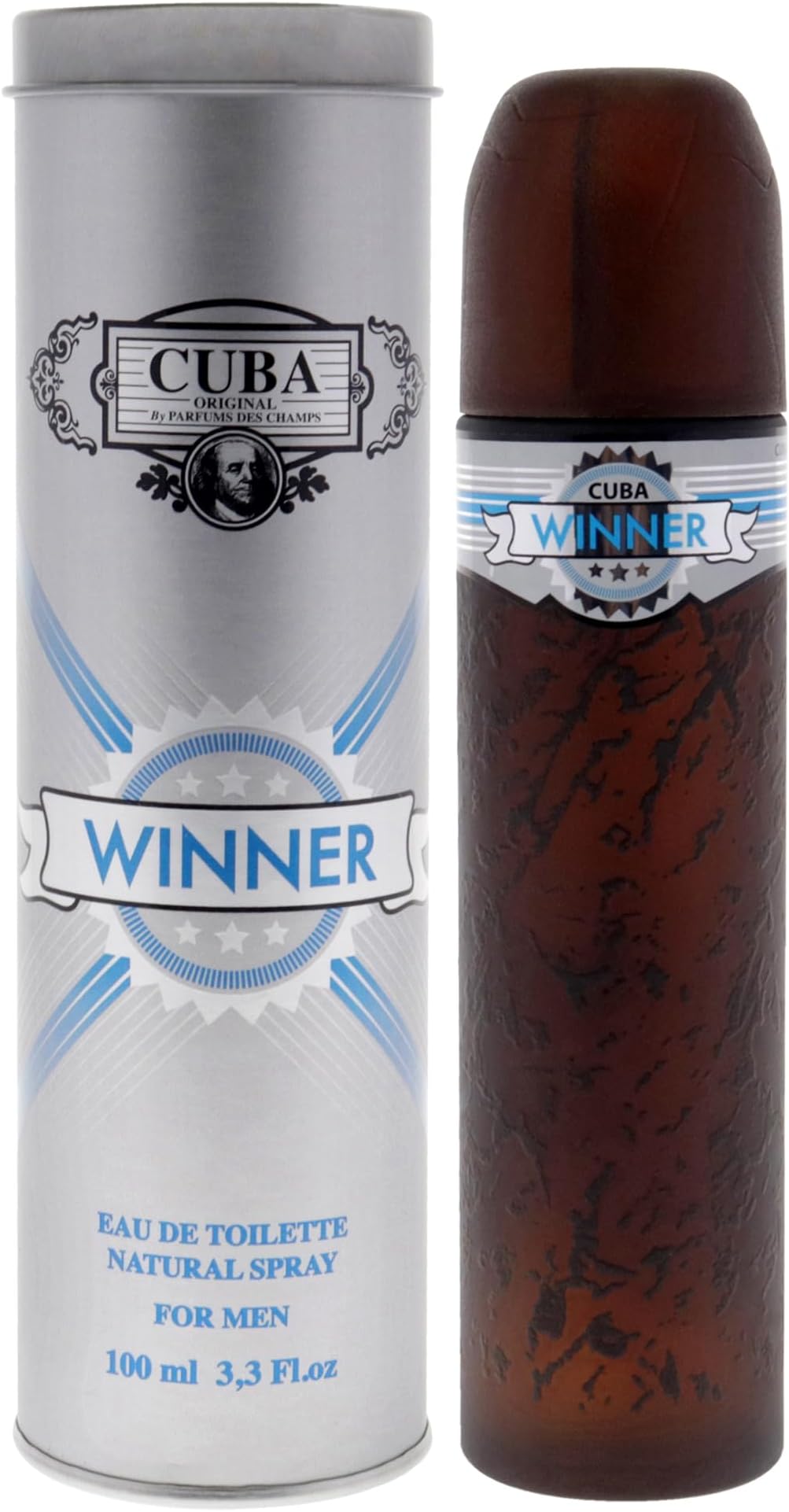 Winner Eau de Toilette Spray for Men, Multi color, 3.3 Ounce, 100 Ml