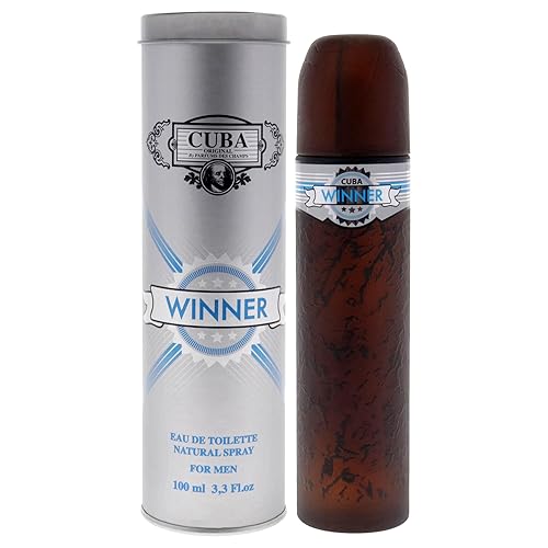Cuba Winner Eau de Toilette en espray para hombre, multicolor, 3.3 onzas, 3.4 fl oz
