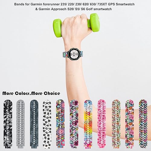 Miniatura 12 de For Garmin Forerunner 735XT/220/230/235/235 Lite/620/630 Silicone Replacement Wrist Watch Accessory Band Strap for Garmin Forerunner 235 Smartwatch