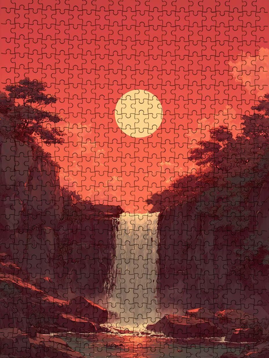 Cascata Del Tramonto, 2000 Pezzi Puzzle Classici, per Adulti YHPGL6-551