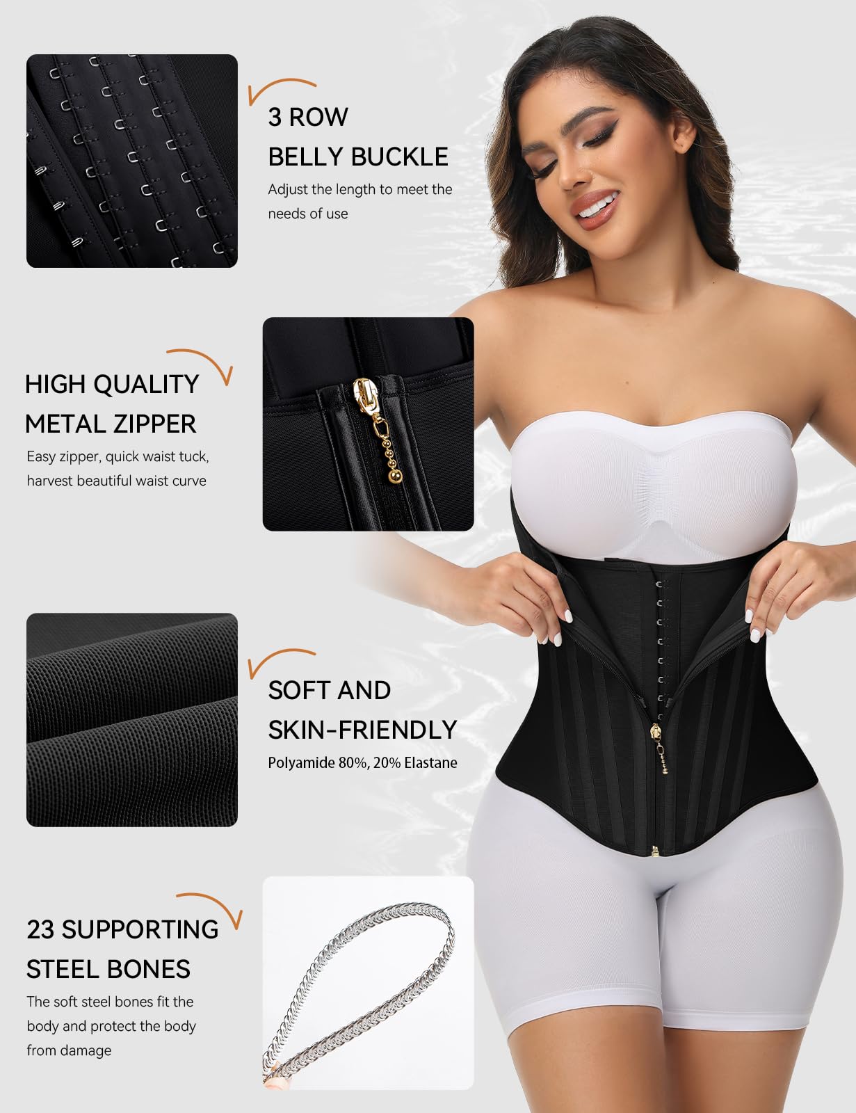 SHAPSHE Entrenador de cintura para mujer, con control de abdomen, corsé deportivo para entrenamiento, faja posparto, gimnasio