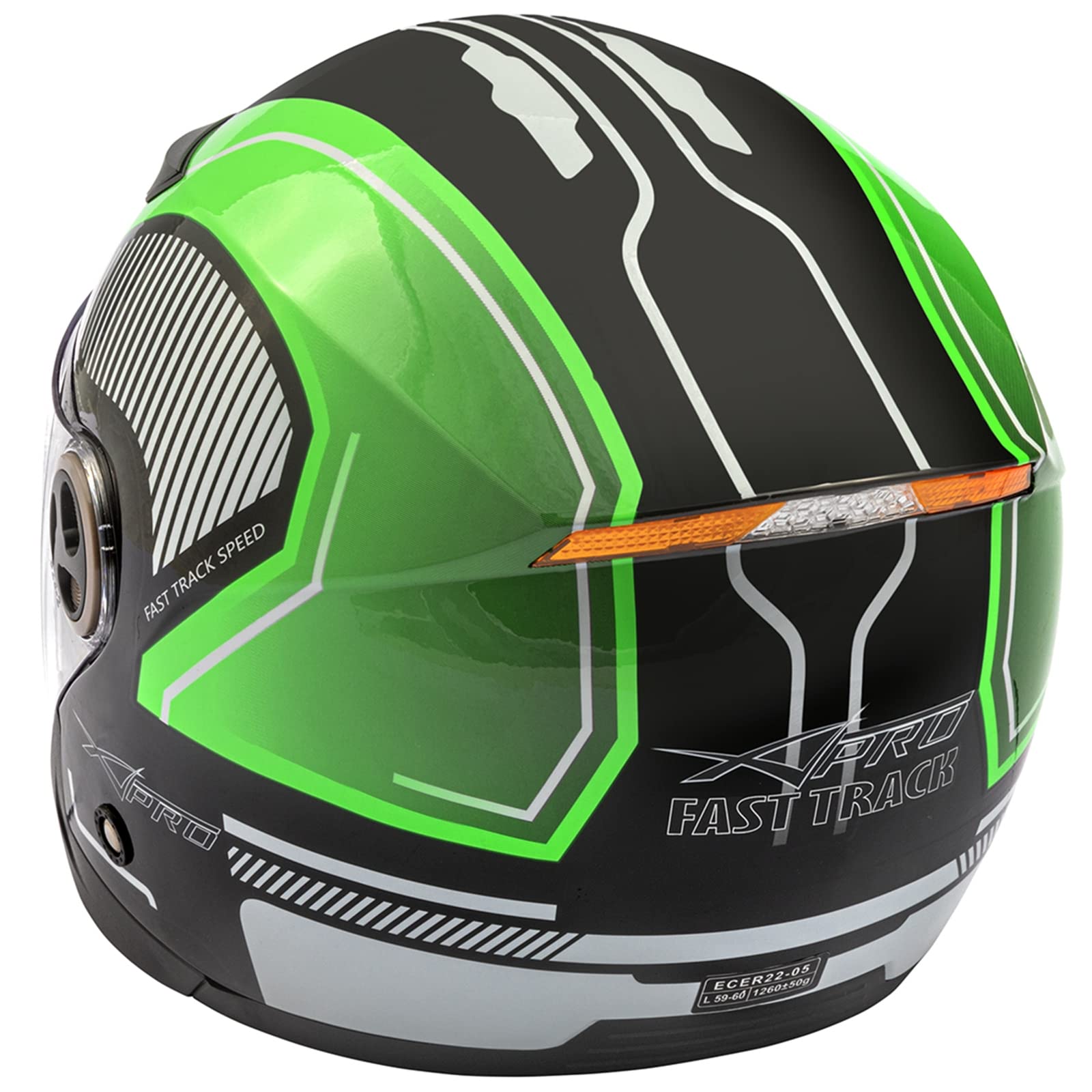 A-Pro Casco Jet Moto Scooter Visiera Trasparente ECE 22 Certificato City Verde XS