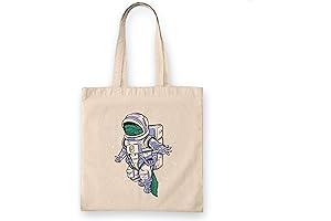 Astronaut Gift for Kids: Space Suit Alligator Canvas Tote Bag