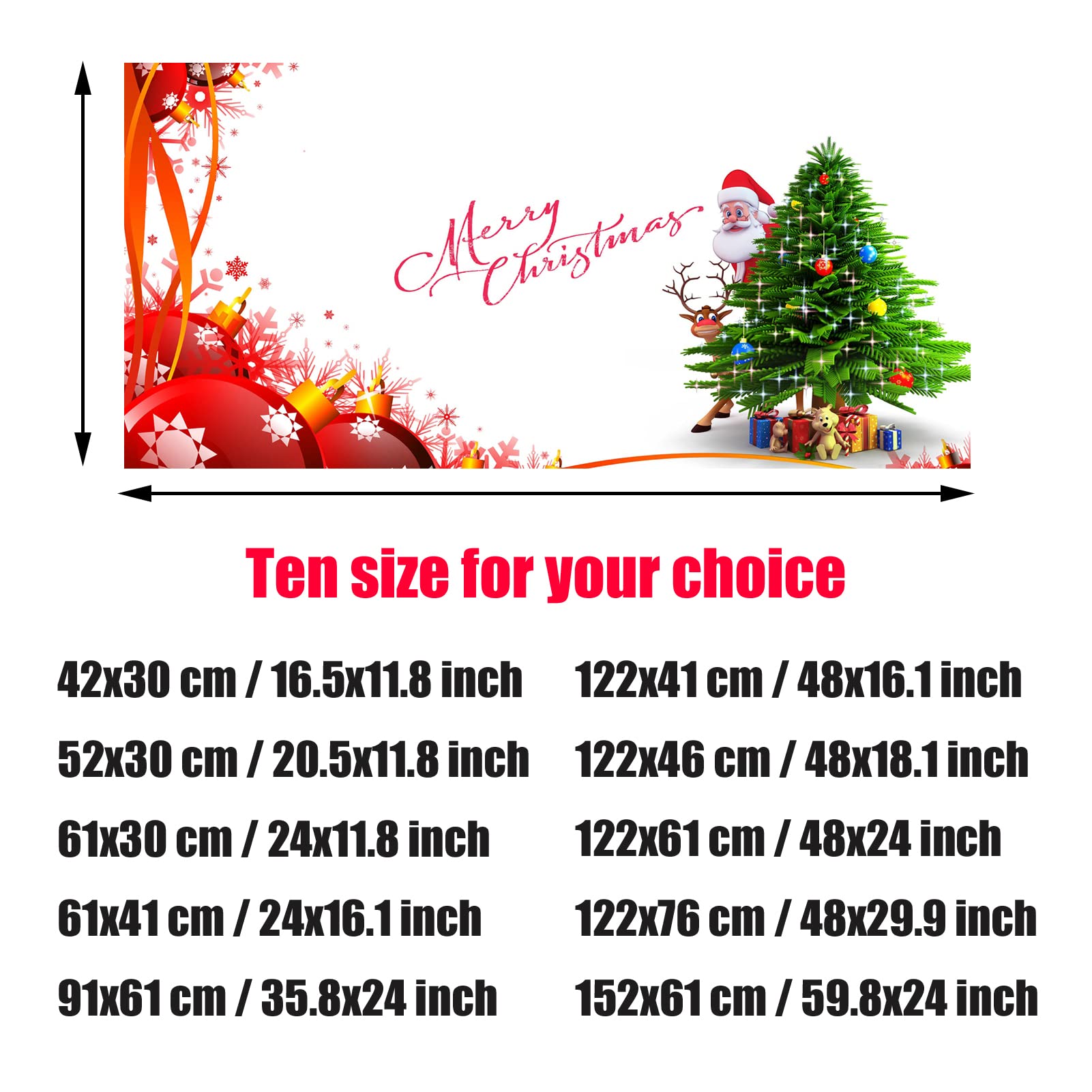 BAHULA Autocollant de fond d'aquarium, Merry Christmas HD Impression Papier peint pour aquarium Décorations PVC Autocollant Paysage Poster 122 x 76 cm