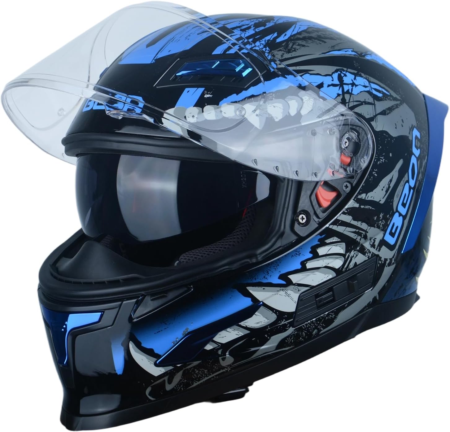 Full Face Motorcycle Helmet, Street Bike Helmet with Clear&Tinted Visors and Multiple Vents, Motocross Casco DOT Approved for Adult Men Women, S-XL