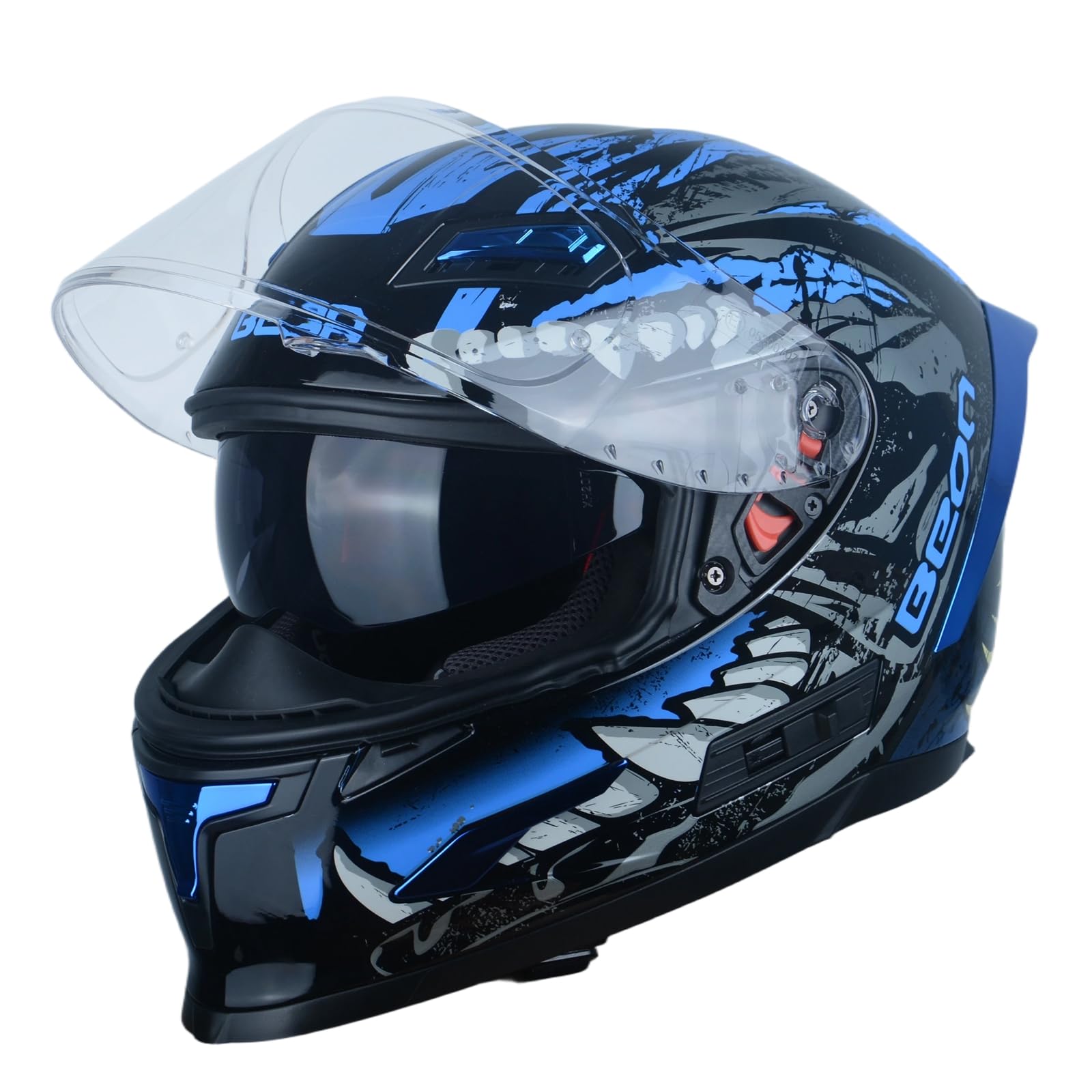 Full Face Motorcycle Helmet, Street Bike Helmet with Clear&Tinted Visors and Multiple Vents, Motocross Casco DOT Approved for Adult Men Women, S-XL