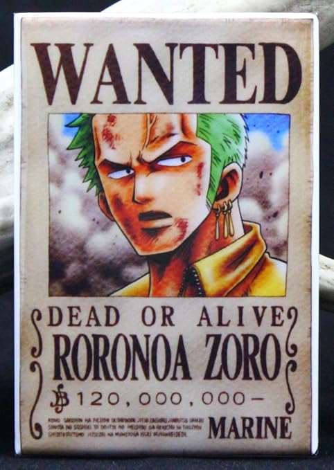 Amazon Com Roronoa Zoro Wanted Poster One Piece Refrigerator Magnet Home Kitchen