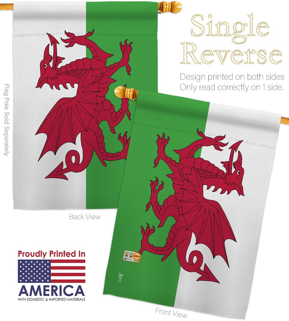 Wales House Flag Regional Nationality Nation International World Country Particular Area Small Decorative Gift Yard Banner Made In USA 28 X 40