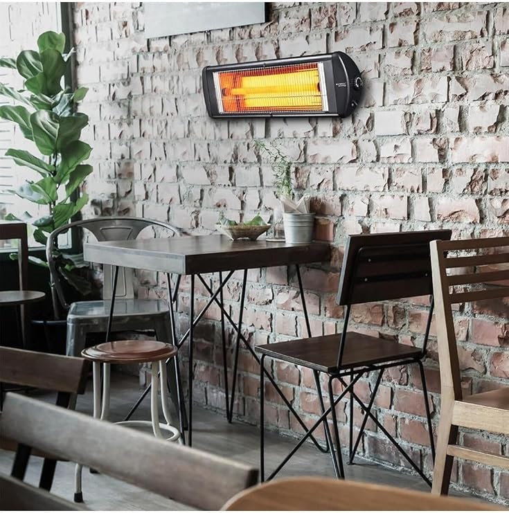Kumtel Ex 23 Super Ecoray 2300 Watt Infrared Heater Wall Mounted 2300W Easy to Clean Black