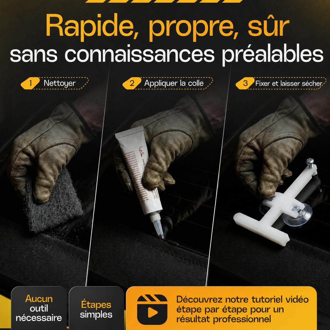 Kit de Réparation de Vitre Arrière pour Capote de Cabriolet