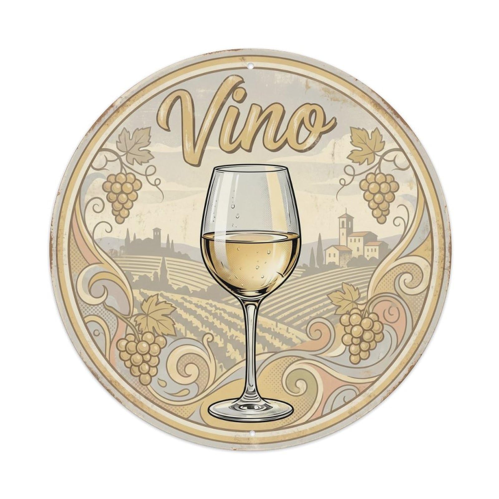 Este 8X8inch Style Vineyard Wine Cellar Cuisine Culture Heritage Diner Metal Tin Sign