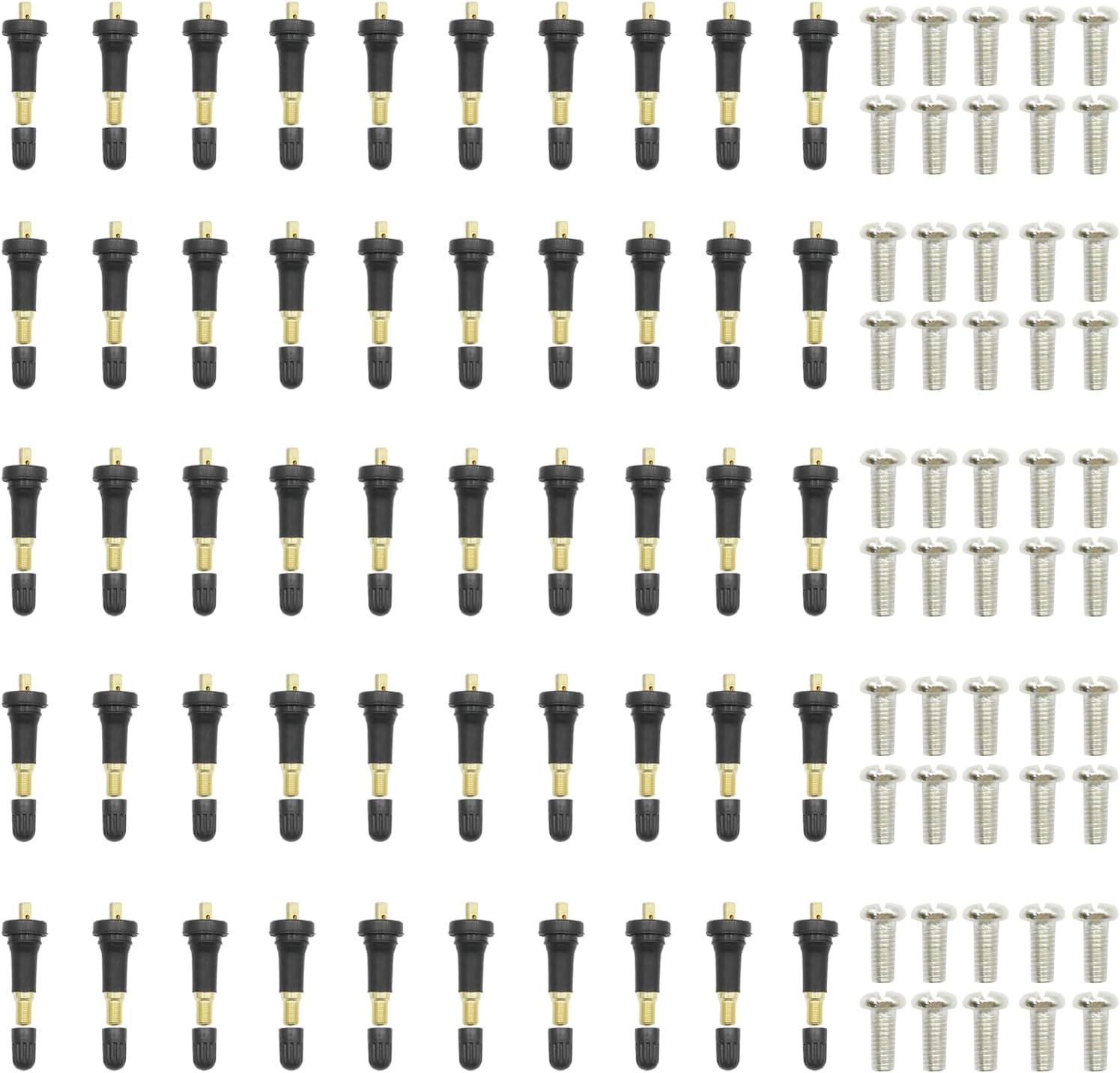 50 Packs 20008 TPMS Tire Valve Stems, Rubber Snap-in Valve Stem, Replacement for Cadillac, Replacement for GMC, 20018 VS-950 VS950 15263240