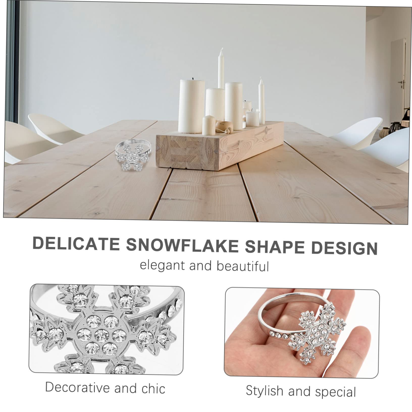 Ciieeo 20stücke Weihnachts Serviettenringe Im Schneeflocken-Design Mit Strass Elegante Tischdekoration Für Festlichkeiten Und Besondere Anlässe Für Weihnachten Hochzeiten Und Partys