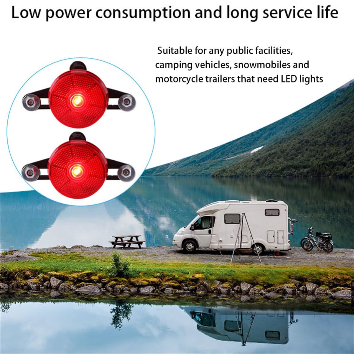 Sosoport 6piezas Luz De Advertencia Trasera para Bicicleta Lámpara De Señal Multifuncional Led Rojo Fácil Montaje Ahorro Energético del Compatible Bicicletas De Montaña y Urbanas