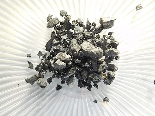 Turmalina negra Chips medianos sin polvo 100% turmalina negra vida + amor. Protección a tierra curativa. Medida (0.49oz (12 onza))