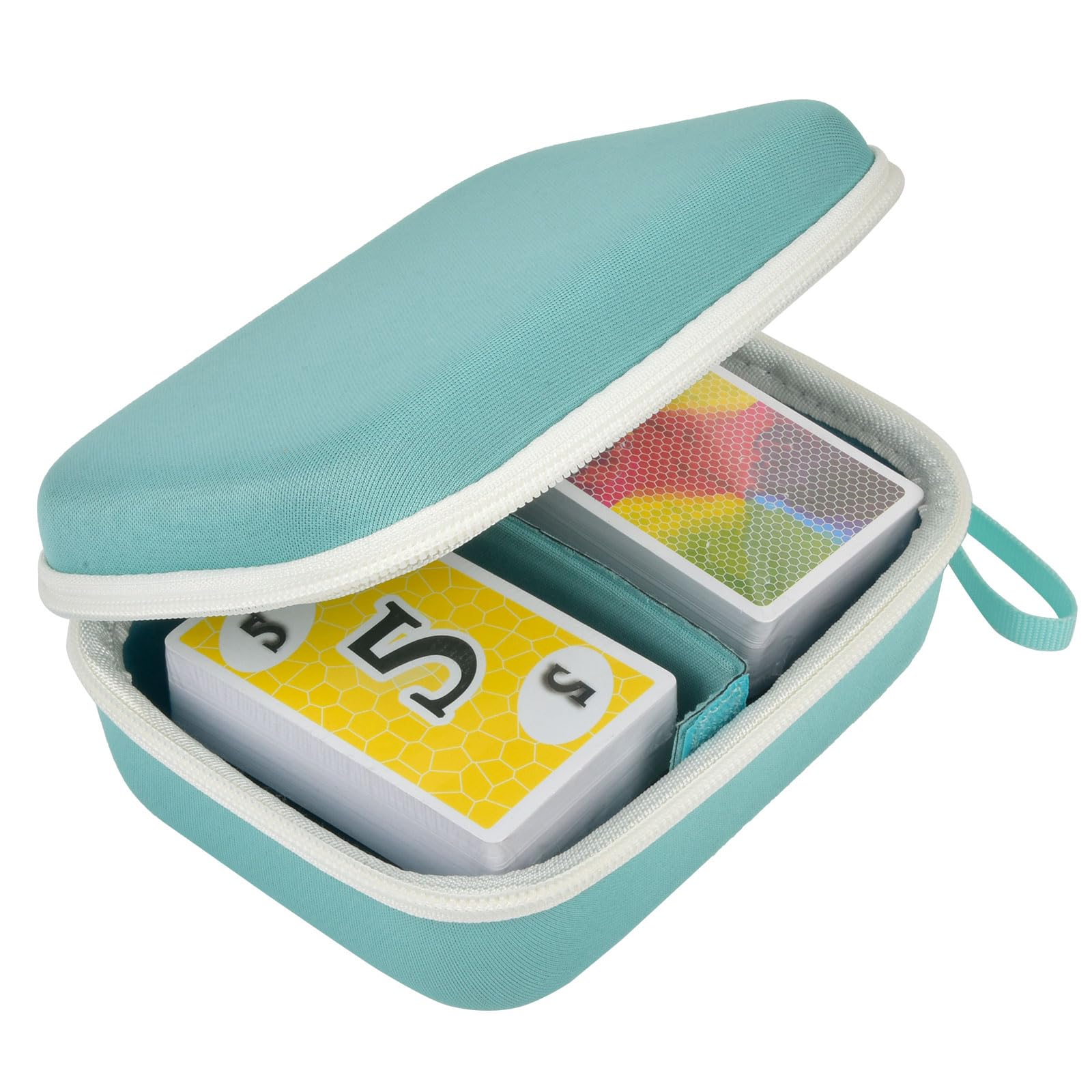 COMECASE Hard Case Carry Case for SKYJO Entertaining Card Game. Fits up to 360 Cards. Includes 2 Removable Dividers and Wrist Strap (Green), Green